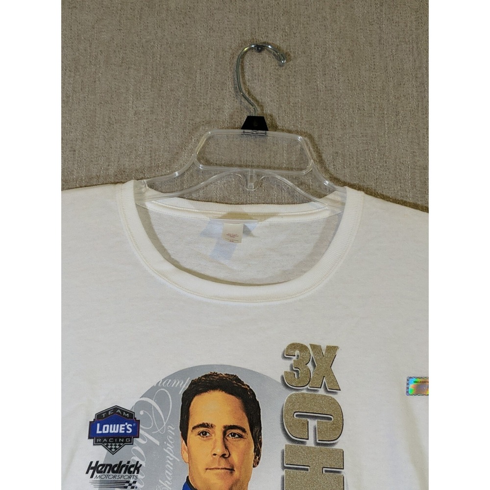 Chase Authentics Nascar Champion Jimmie Johnson Men's White 2XL T Shirt Crewneck - Picture 6 of 12